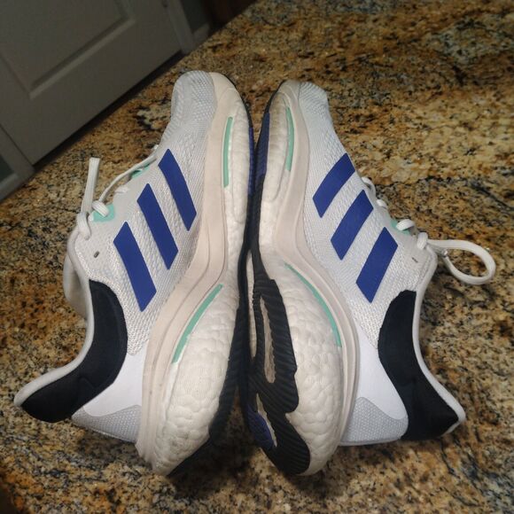 Rare Adidas Solarglide 6 Running Shoes Cloud White Blue Mint Men's US 11 - Picture 6 of 14